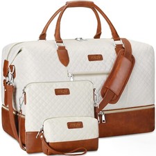 Weekender Bag for Women Travel Duffel Bag Carry On Overnight Bag with Shoe Co...