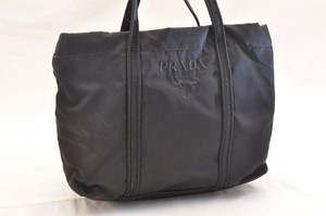 PRADA-Nylon-Tote-Bag-Black-Auth-4583