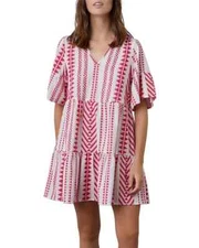 VELVET By Graham & Spencer Madelina Jacquard Dress Pink M $169 F13