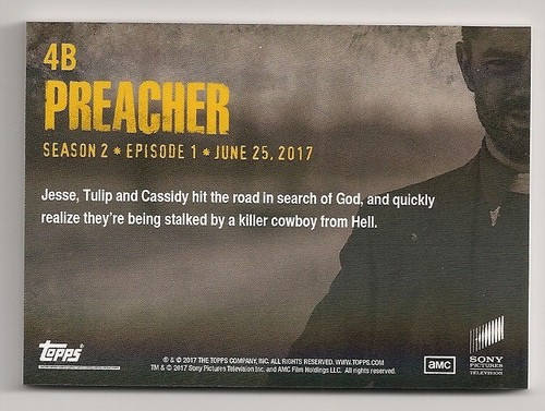 TOPPS NOW PREACHER JESSE CUSTER'S BLACK TROUSERS #/10 SEASON WORN PANTS RELIC - Picture 2 of 3