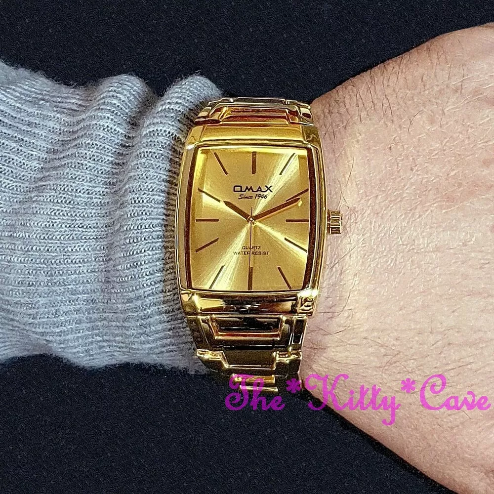 Omax watch gold plated clearance