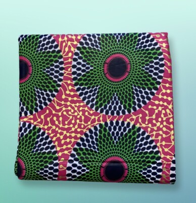 Afrikanischer Wachsdruck Ankara Goldfolie Stoff 6 Yards 45 Zoll breit 100 % Baumwolle Neu