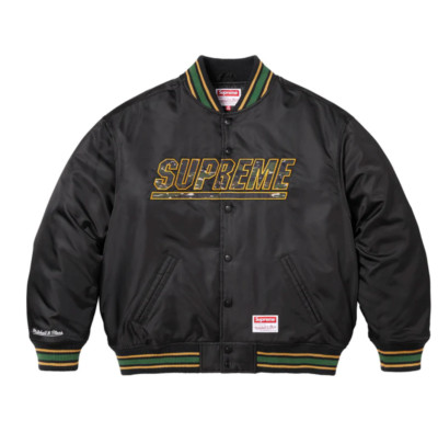 Supreme x Mitchell & Ness® Camo Logo Varsity Jacket Black