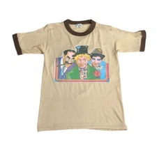 Vintage Vogel Mills & Mfg Marx Brothers Shirt Junior S Tan Ringer 80s Caricature