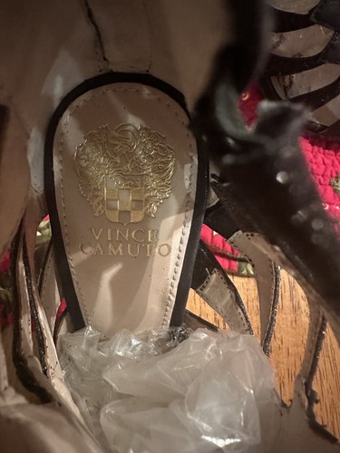Vince Camuto Damenschuhe Größe 9,5 schwarz Leder Glitzer Reißverschluss hinten 4 Zoll hoher Absatz - Bild 5 von 10