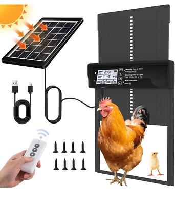 Automatic Chicken Coop Door Solar Powered Duck Coop Door with Remote Control