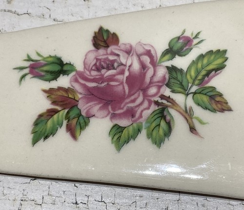 Vintage W.S. George Plate & Pie Sever Pink Rose Design 22 Carat Gold Scalloped - Picture 11 of 14