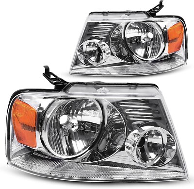 For 04-08 Ford F150 / 06-08 Lincoln Mark LT [Chrome/Clear] Amber Corner