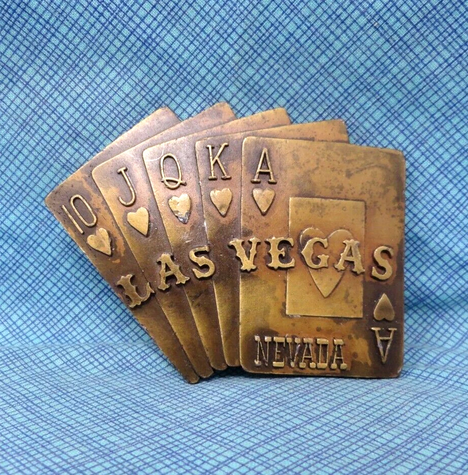 Las Vegas Royal Flush Cinturón Hebilla Tarjetas Jugador Poker De Colección Años 80 Pacific B&B.SHY355 Foto 2 de 4