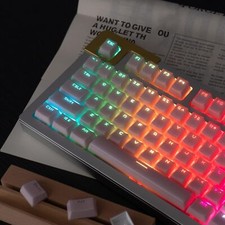 Keycaps Crystal Jelly Pink Keycaps Shine Through Translucent Custom Keyboard ...