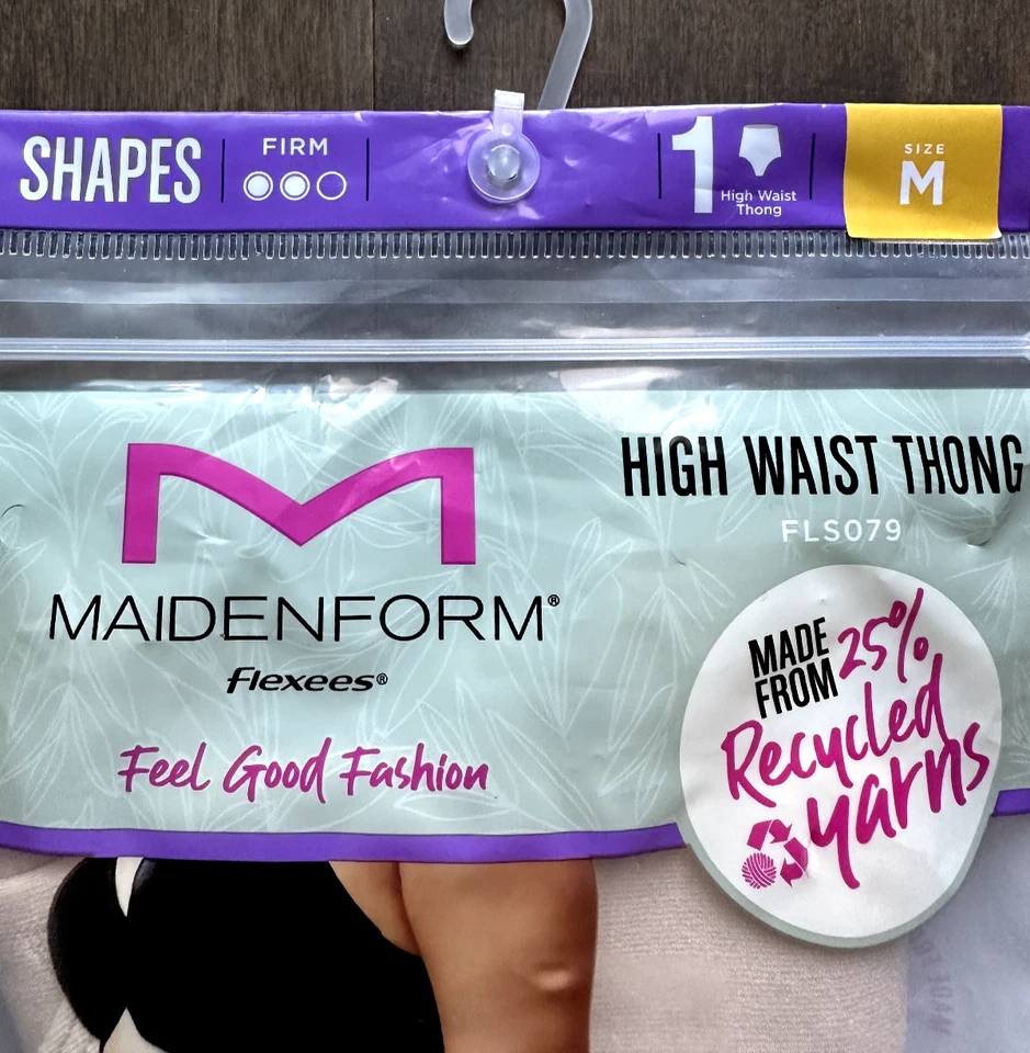 Tanga de cintura alta Maidenform Flexees suavizante ropa moldeadora fresca comodidad beige mediano Foto 2 de 4