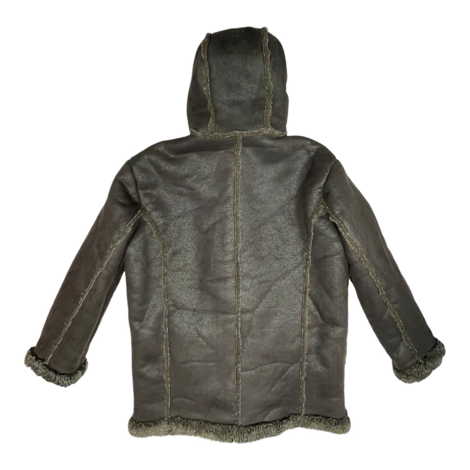 Vintage 90s WILSONS Mens XL Suede Leather Shearling Style Coat Jacket BROWN EVC image 7