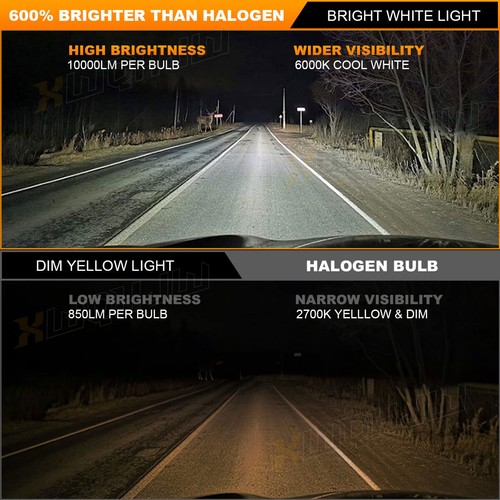 4X H11+H11 LED Headlight Kit Hi+Low Beam Bulbs Super Bright 6000K White - Picture 8 of 12
