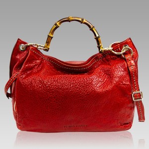 Plinio-Visona-Italian-Designer-Red-Leather-Oversized-Hobo-Bag-w-Bamboo-Handles