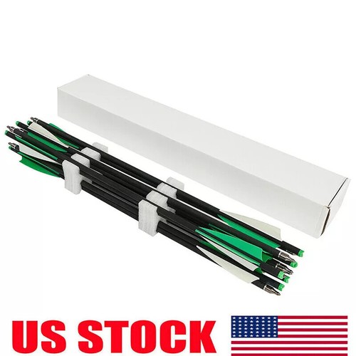 20'' Hunting Crossbow Bolts Carbon Arrows 12PCS 4" Vanes Archery Crossbow Arrows - Picture 5 of 17