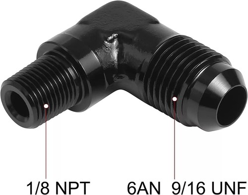 4AN 6AN 8AN 10AN to 1/4" 3/8" 1/2" NPT Male 90 Degree Fitting Straight Adapter - Picture 9 of 33