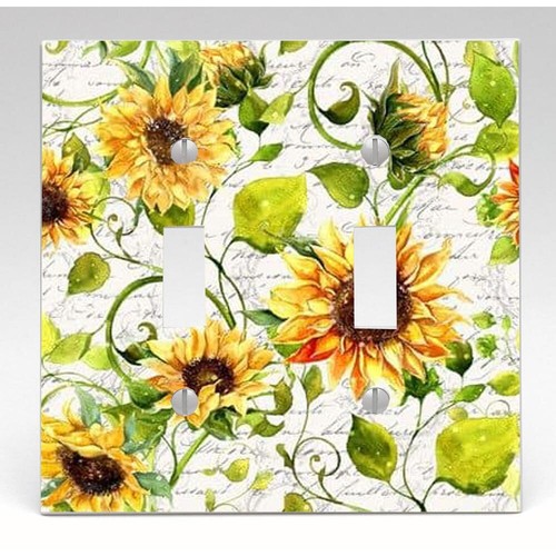 Sunflower Paper image Switch Cover, Home Decor, Night Light, Cabinet knob, GFI - Picture 5 of 14