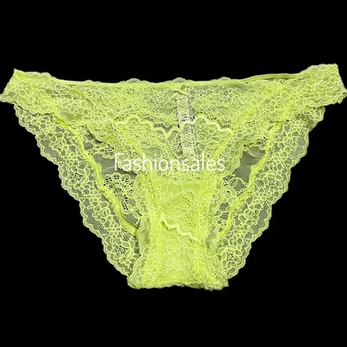 Victorias Secret Dream Angels Sheer Lace Cheekini Panty Yellow Medium