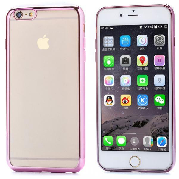 iPHONE 6/6S PLUS CASE PREMIUM ULTRA SLIM PINK TRANSPARENT SILICONE TPU  COVER