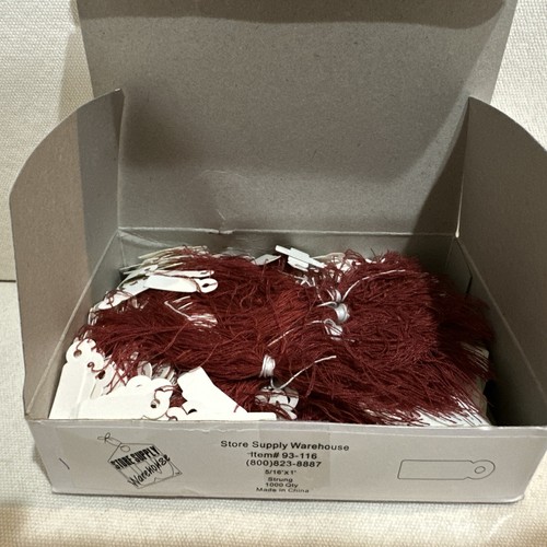 1000 Strung Blank White Jewelry Price Tag size 5/16" x 1" - Picture 2 of 4