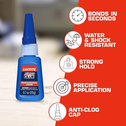 Super Glue Professional Liquid, 20g Clear Adhesive for Repairs, Quick Dry 2 Pack - Picture 5 of 11