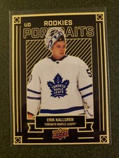 2022-23 Erik Kallgren UD Portraits SP Rookie Upper Deck Series 1 Hockey Toronto