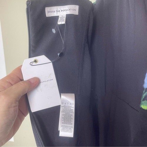 Nuevo con etiquetas Vestido The Population Bordado Negro Pantalón Crepé Cintura Ajustada Romy Talla L - Imagen 5 de 16