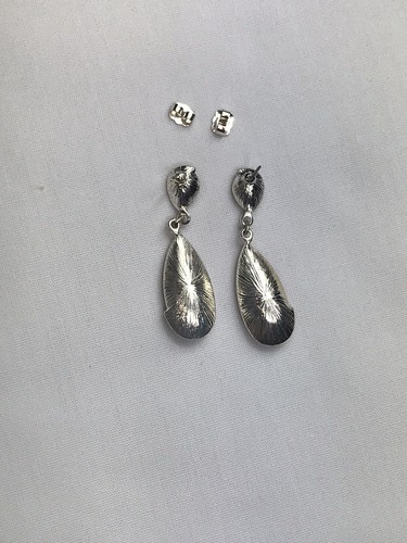 Vintage NRT Silver Tone Citrine Dangle Drop Earrings Elegant Costume VTG EUC - Bild 12 von 16