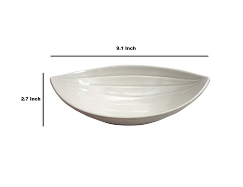 Melamine Boat Shaped Serving Bowl | 9.1 Inch| White - Picture 4 of 4