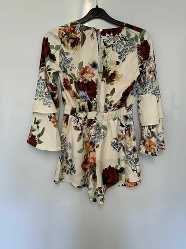 River Island Petite Cream Floral Print Open Back Playsuit Size 8 New With Tags - Picture 8 of 8