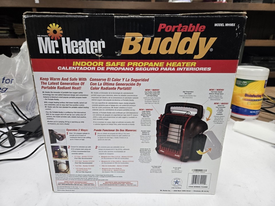 Mr Heater MH9BX Portable Buddy Heater & Accessory Bag Bundle ATB000011781 - Acme Tools