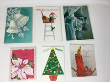 Vintage Lot of 6 Christmas Cards w/ Original Envelopes 1960-1980's Hallmark