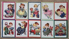 Vtg. Michael Miller Fabrics A CHILDS LIFE - 10 Quilt Block Squares Cotton Panel