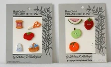 BUTTONS - DEBRA J. RUTHERFORD HAND CRAFTED CERAMIC SEWING NOTIONS & FRUIT NEW!
