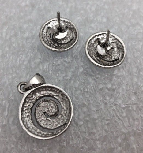 Sterling Silber .925 Opal Wirbel Ohrringe und Anhänger Set - Bild 9 von 9