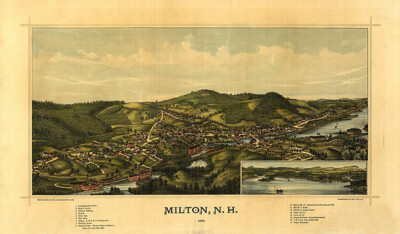 Panoramic Map of Milton New Hampshire 16x24