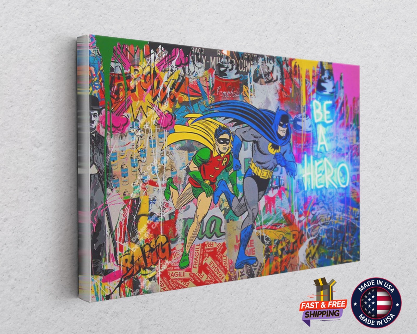 Buy Be A Hero Banksy Style Wall Design Banksy Painting Canvas Print Art – Best Price & Deal Buy Be A Hero Banksy Style Wall Design Banksy Painting Canvas Print Art – Best Price & Deal