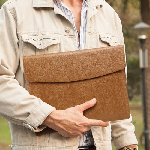 Leather Laptop Sleeve Case Carry Bag 13 14 15 16 inch For Macbook Air Pro M4/M3 - Picture 6 of 24