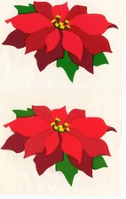 2 Super Rare 1990 Vintage Mrs Grossmans 1.5 Size Poinsettia Melissa K Carlson
