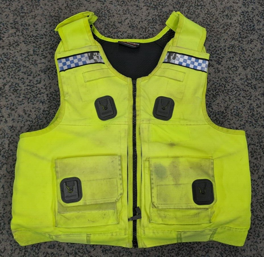Genuine Ex Police Cooneen Protection Body Armour Vest Ballistic Hi Viz XL