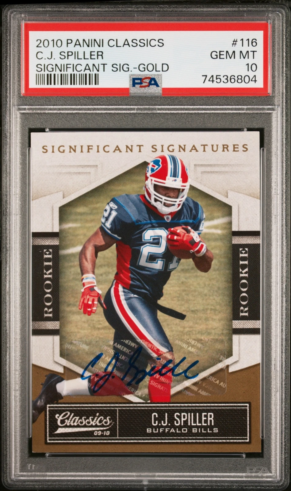 CJ Spiller Panini Classics #116 Significant Signatures-Gold