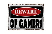 Blechschild Spruch 40X30 Cm Beware Of Gamers Metall Deko Schild