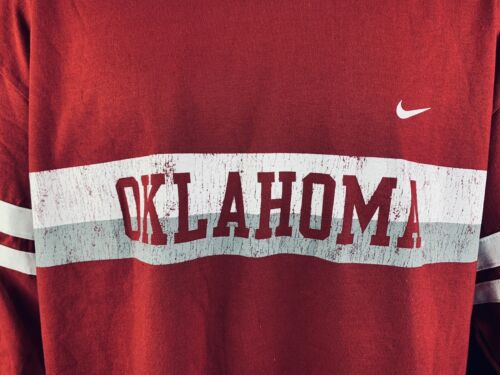 Men’s Nike Oklahoma Sooners Red Cotton 3/4 Sleeve Shirt NWT Large - Picture 2 of 4