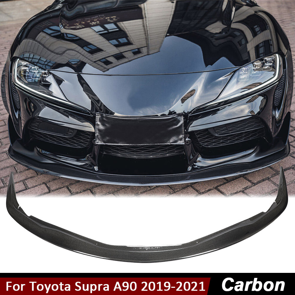 For Toyota Supra A90 2019-2021 REAL CARBON FIBER Front Bumper Lip Lower Spoiler