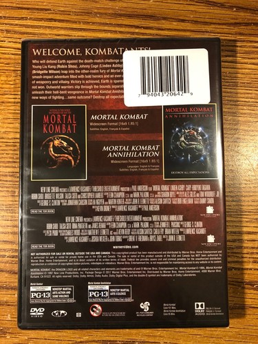Mortal Kombat Double Feature DVD 1 2 Annihilation 1995 1997 Fighting Movie NEW - Picture 5 of 11