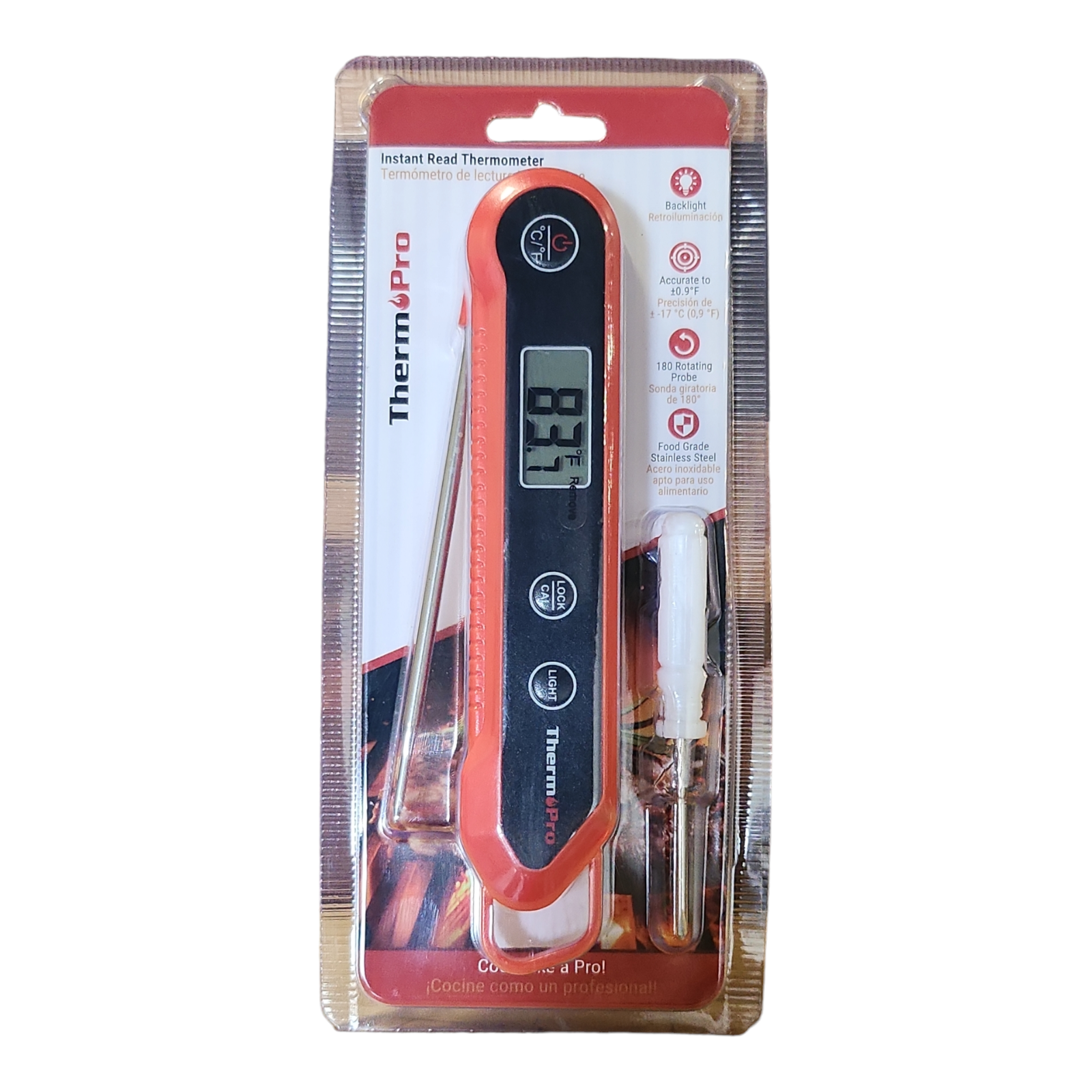 ThermoPro instant Read Thermometer Stainless Steel TP03HW Single Probe
