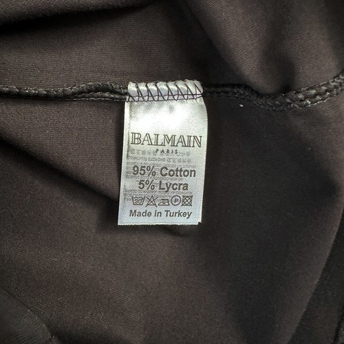 Balmain Black T-shirt with Black&Gold Embroidery on Chest Size M - Picture 5 of 7