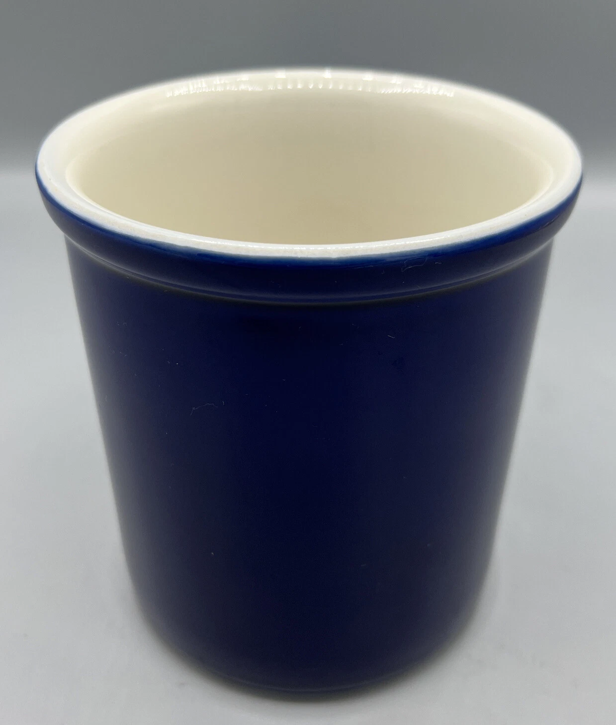 VINTAGE HALL Gorgeous Cobalt Colored 5.5" Crock Utensil Holder #301 SUPERB
