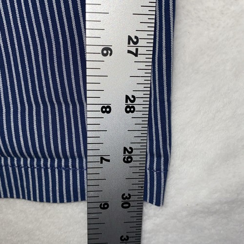 M&S Pants Womens 14 CHINOS ANKLE GRAZER TROUSER Blue Gray Stripe 35x30 - Picture 8 of 20