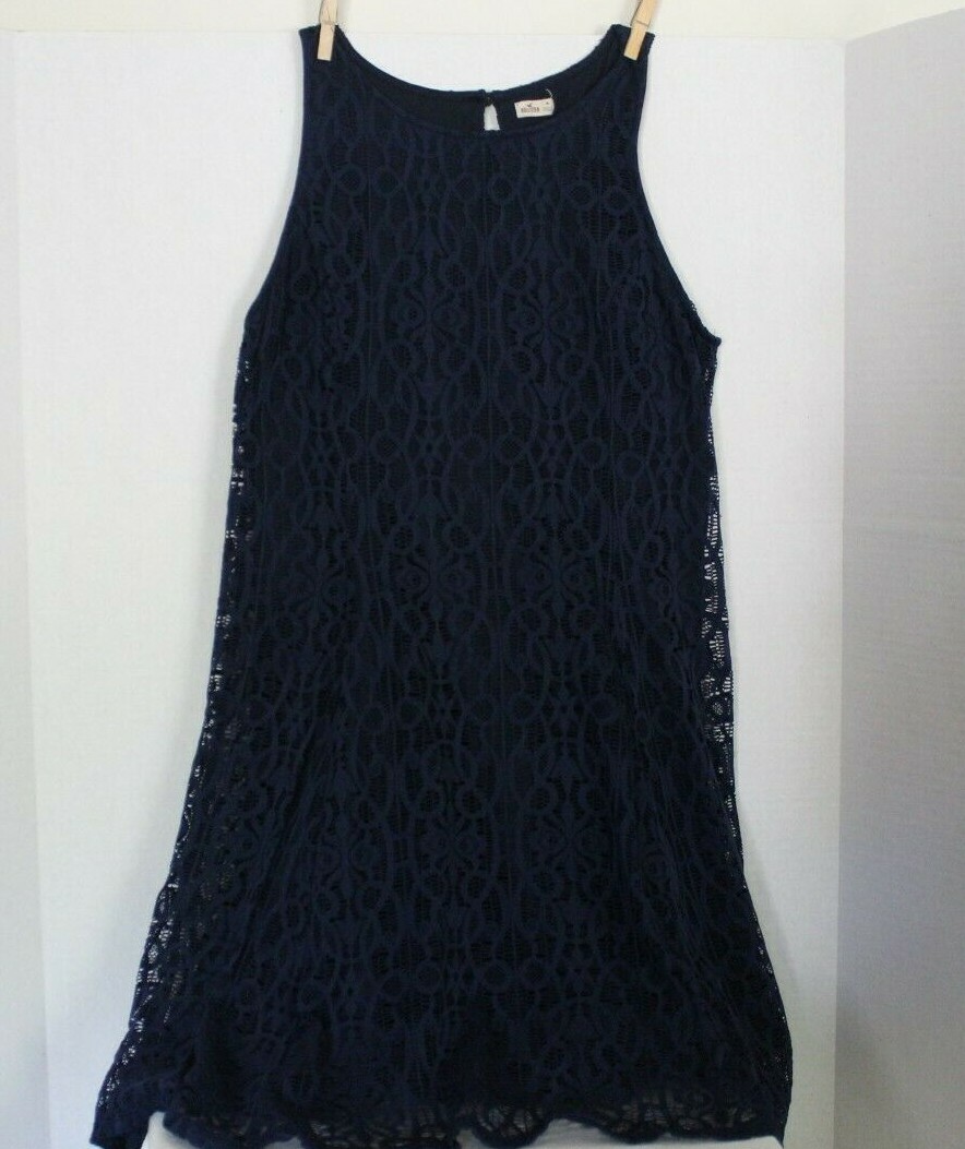 Hollister Skater Style Blue Lace Dress M Hollister Skater Style Blue Lace Dress M